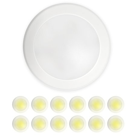 NUWATT Slim Flush Mount Ceiling Light, 6 in, 15 Watt, 3000K, White, PK 12 NW-R-DSK-6-15W-30K-12P